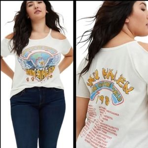 Torrid graphic Van Halen tour cold shoulder tee. Size 5